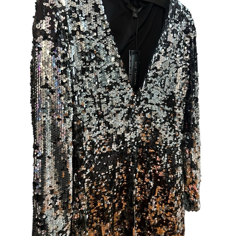Rachel Zoe Micah Sequin Mini Dress - Size 8- Black and Silver - Brand New! - Picture 5 of 10